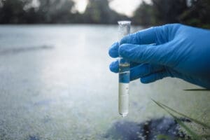 Testing Water pollution.