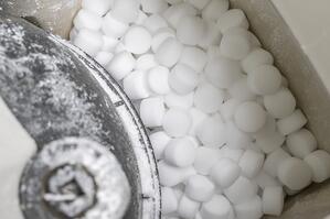Water Softener Pellets inside Water Softener