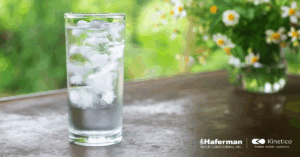 Glass of Clean Water with Ice Cubes
